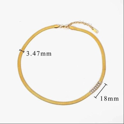 18K Gold Plated Herringbone  Necklace