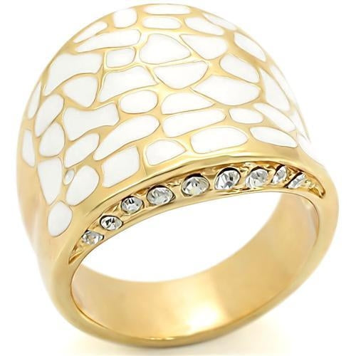 18K Gold  Plated Brass Ring with Top Grade Crystal