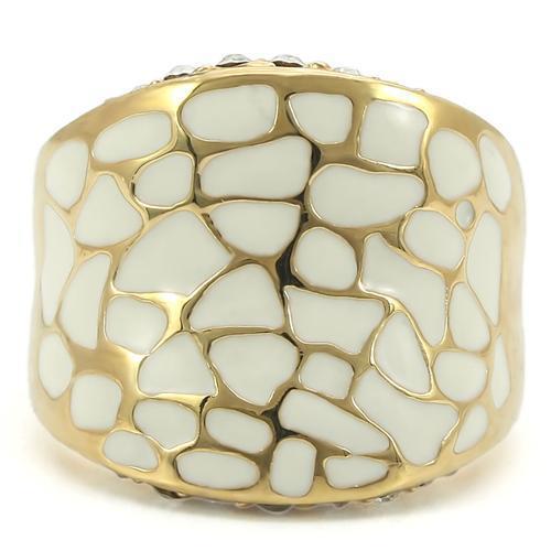 18K Gold  Plated Brass Ring with Top Grade Crystal