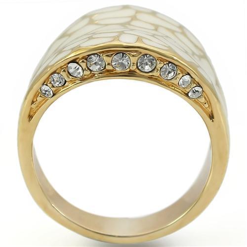18K Gold  Plated Brass Ring with Top Grade Crystal