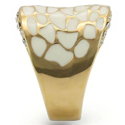 18K Gold  Plated Brass Ring with Top Grade Crystal