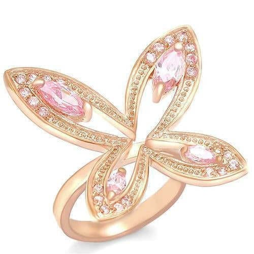 18K Gold Plated Ring with with Pink Stone