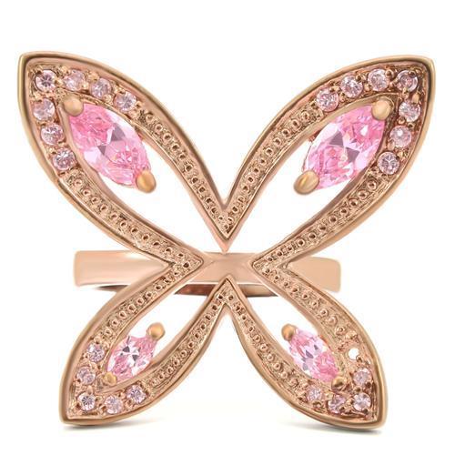 18K Gold Plated Ring with with Pink Stone
