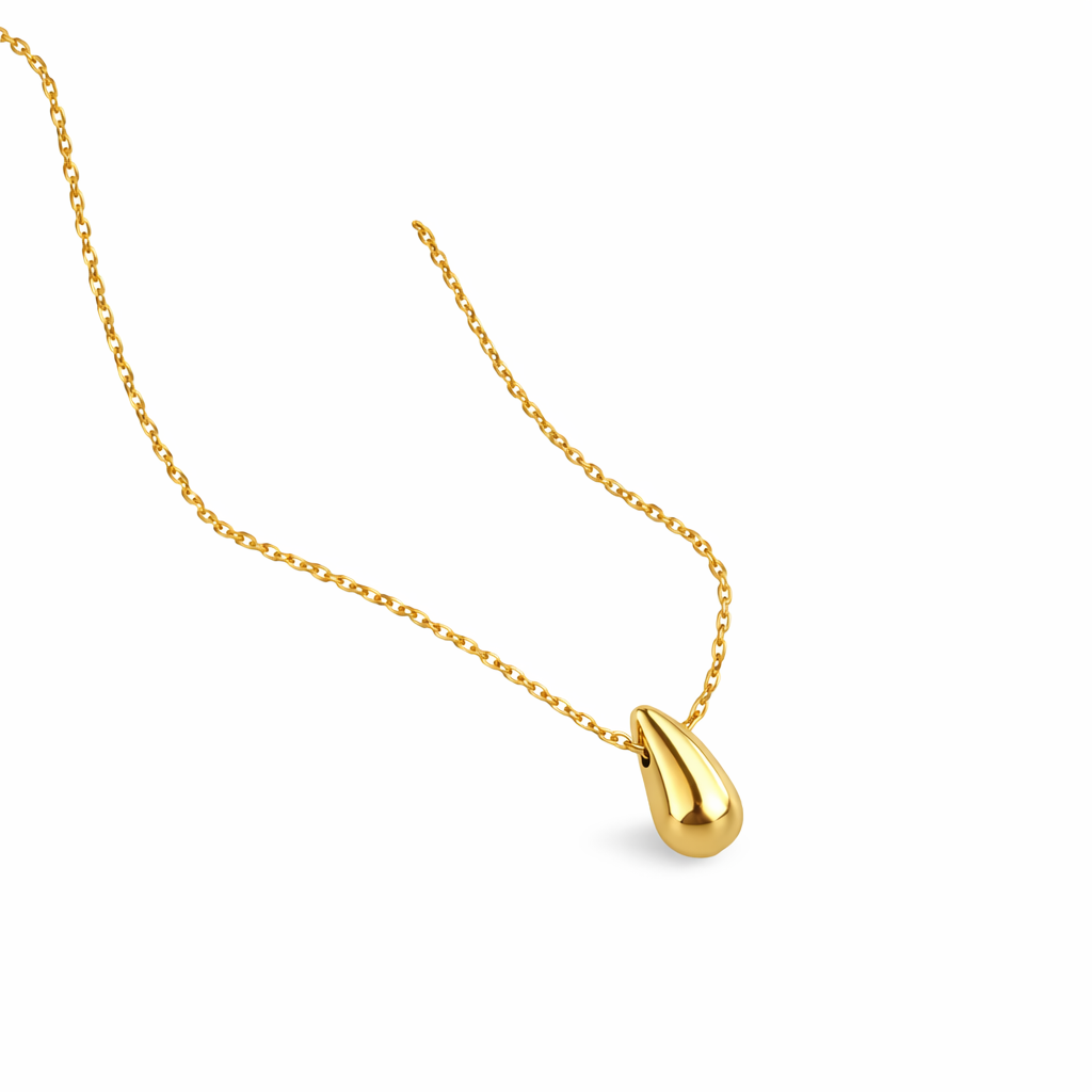 24K Gold Plated Teardrop Necklace for Women
