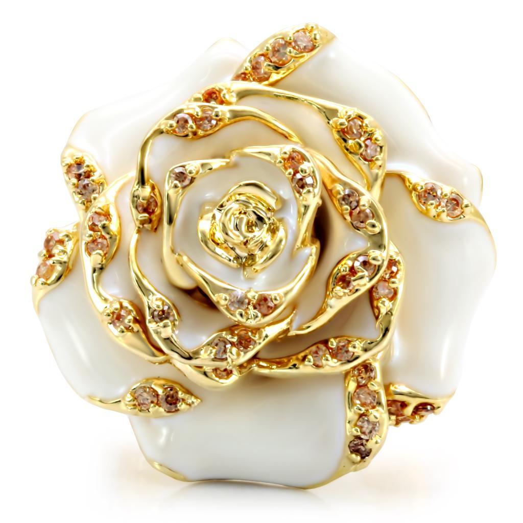 24k Gold plated Brass Ring with AAA Grade CZ