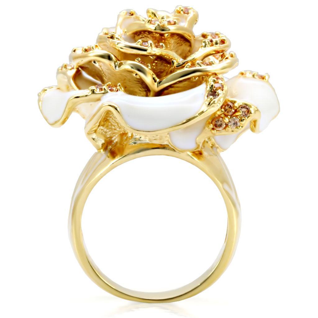 24k Gold plated Brass Ring with AAA Grade CZ