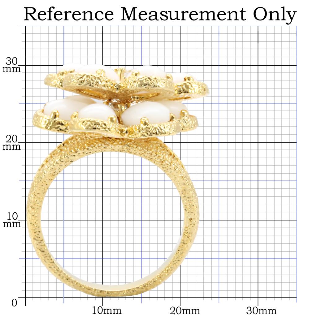 24k Gold plated Ring with White ceramic