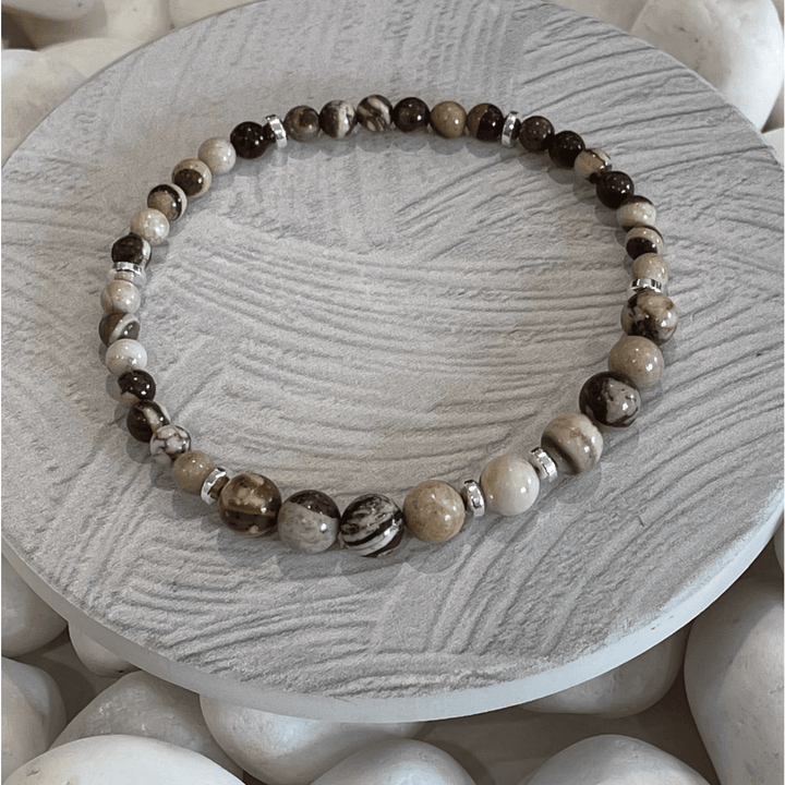 Top Drawer Gemstone Brown Zebra Bracelet