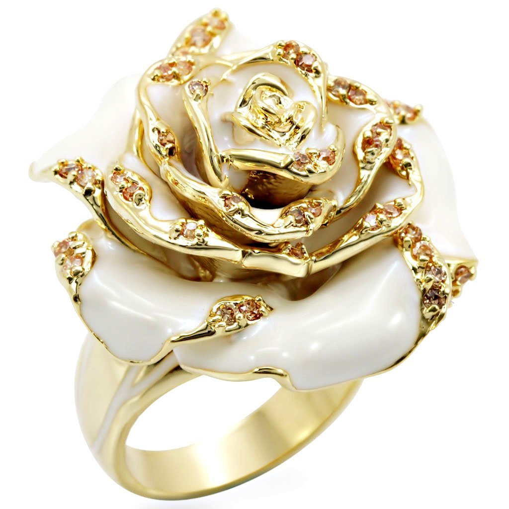 24k Gold plated Brass Ring with AAA Grade CZ