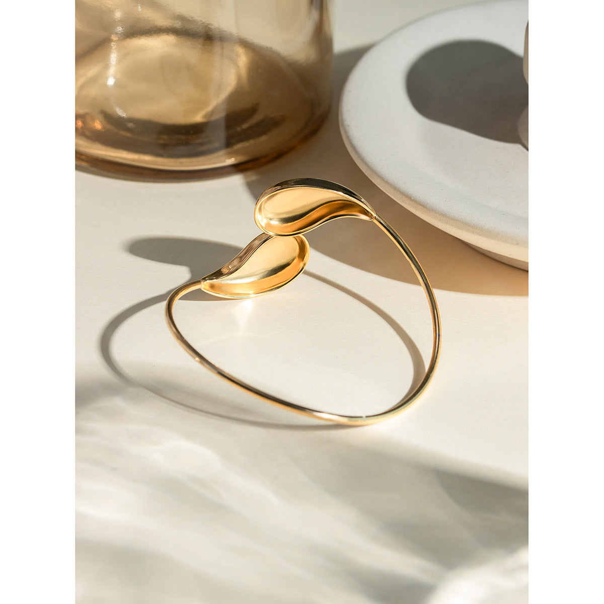 18K Gold Plated  Water Drop Twist Bracelet