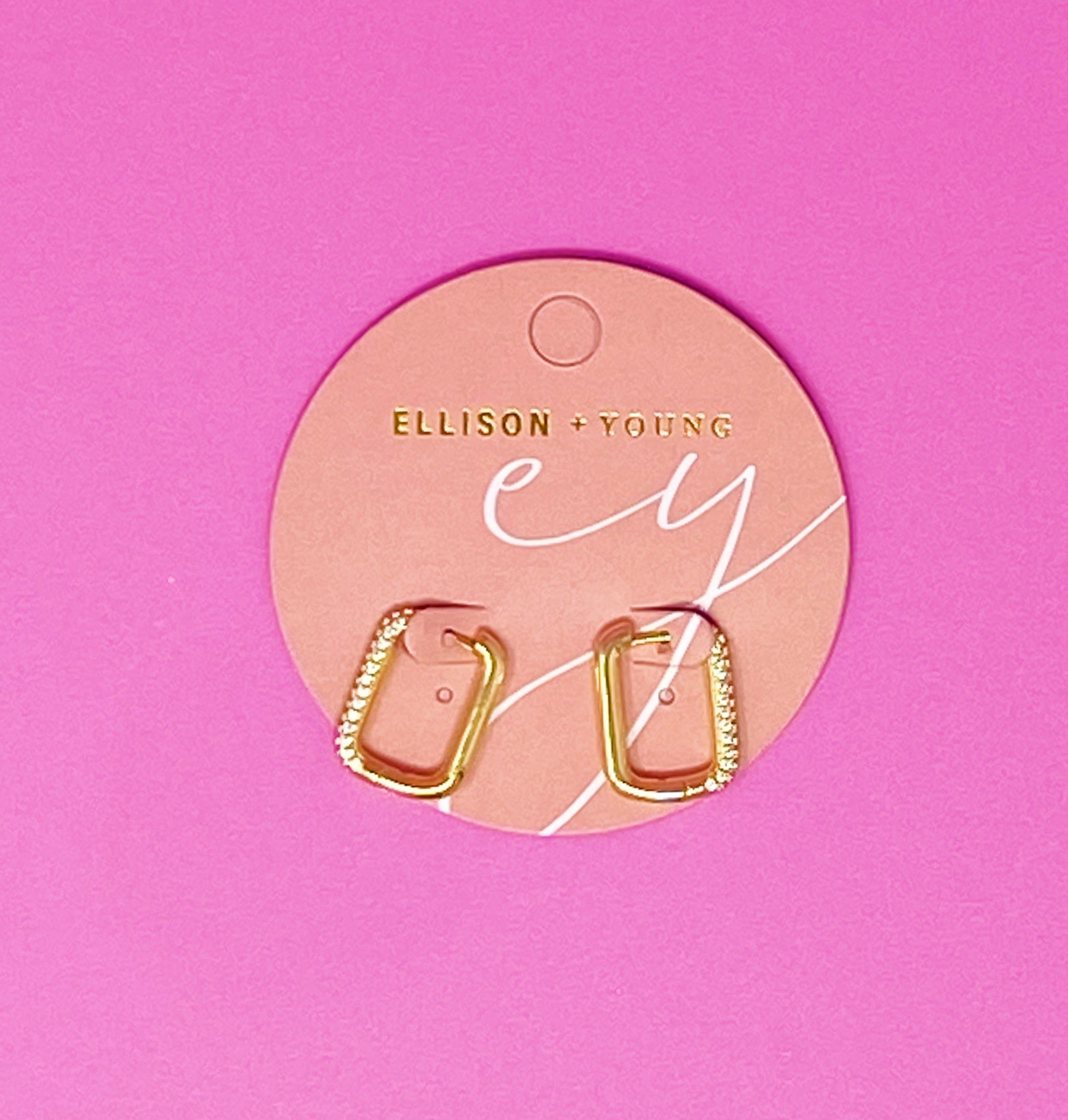 18K Gold Plated Diamond Hoop Earrings