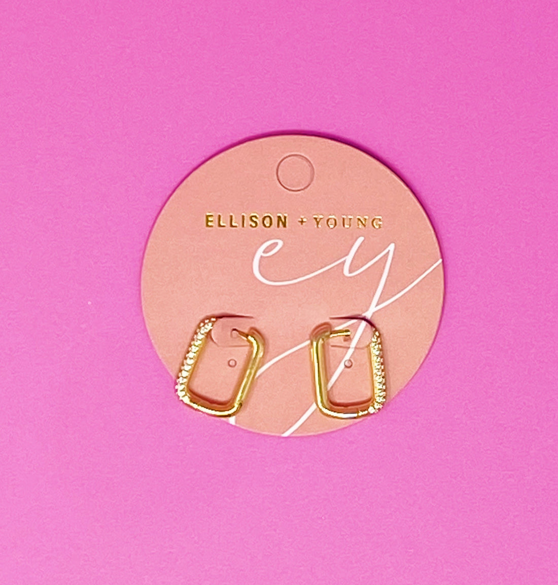 18K Gold Plated Diamond Hoop Earrings
