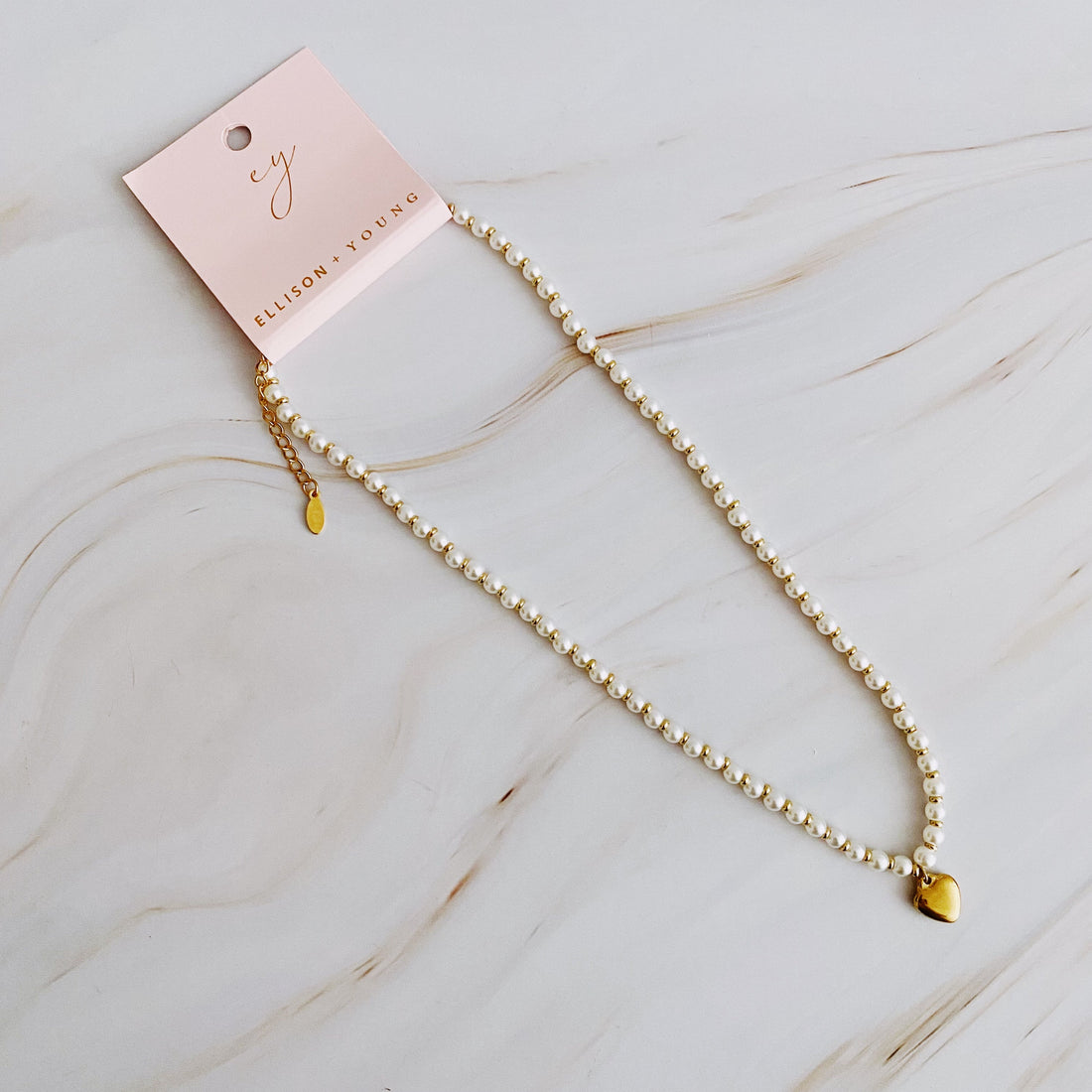 18K Gold plated Pearl Heart Necklace