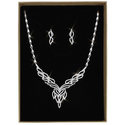 18K Gold Plated+Rhodium  Jewelry Sets with Diamond