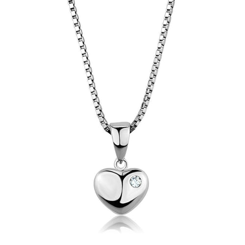 Rhodium Brass Necklace with AAA Grade CZ