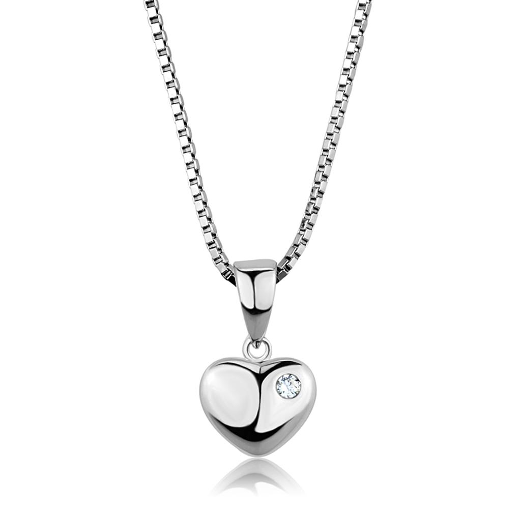 Rhodium Brass Necklace with AAA Grade CZ