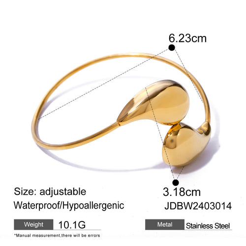 18K Gold Plated  Water Drop Twist Bracelet