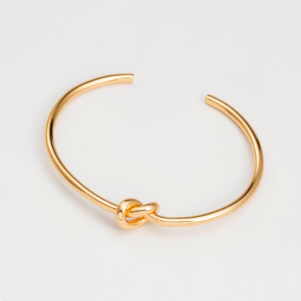 18K Gold Plated Dainty Love Knot Cuff  Bracelet