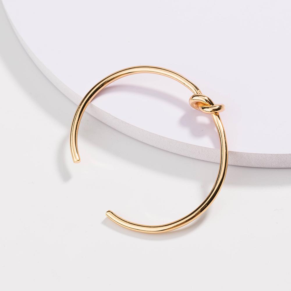18K Gold Plated Dainty Love Knot Cuff  Bracelet