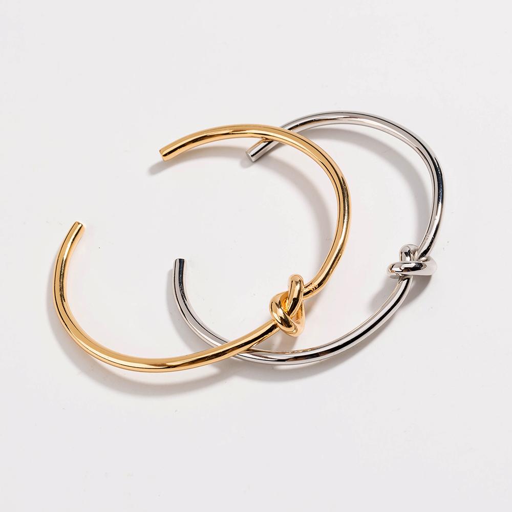 18K Gold Plated Dainty Love Knot Cuff  Bracelet