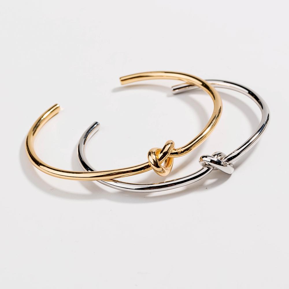 18K Gold Plated Dainty Love Knot Cuff  Bracelet