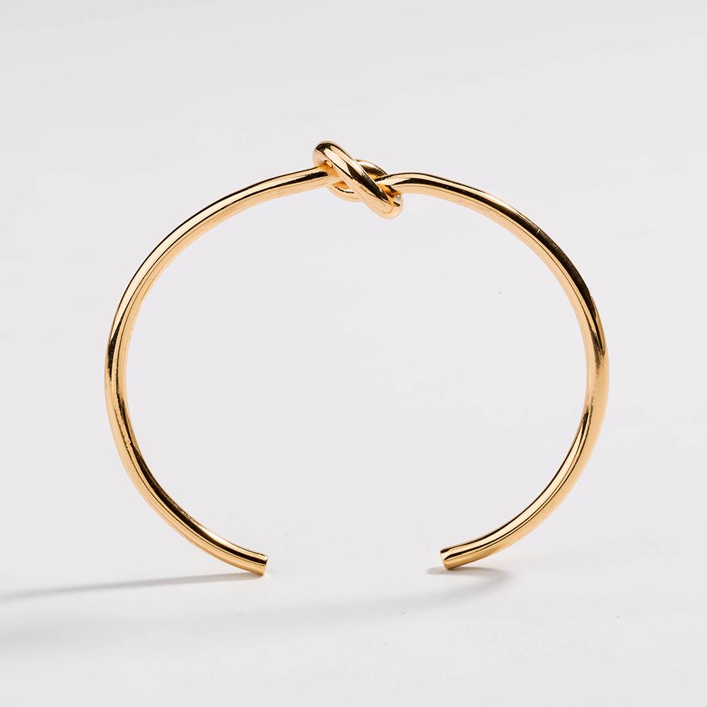 18K Gold Plated Dainty Love Knot Cuff  Bracelet