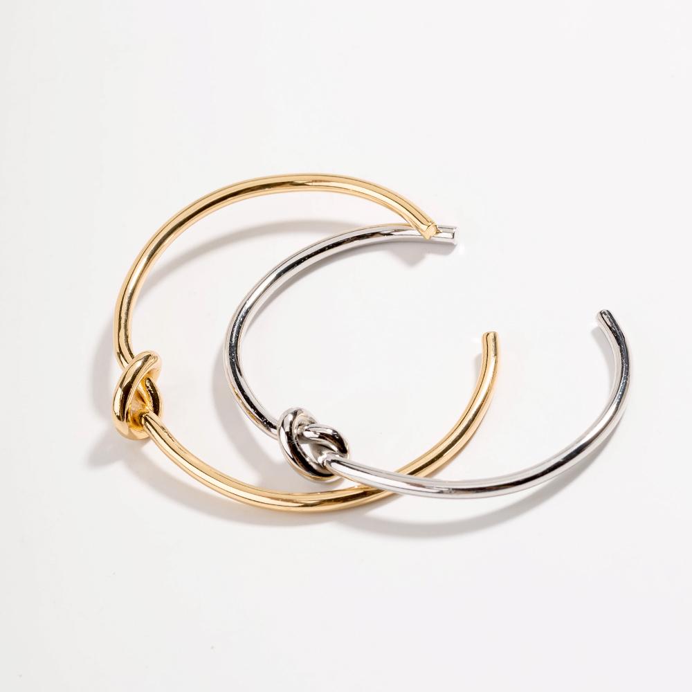 18K Gold Plated Dainty Love Knot Cuff  Bracelet