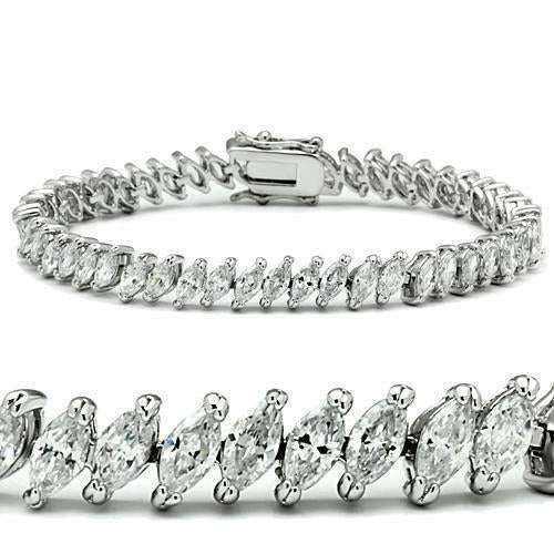 Rhodium Brass Bracelet with AAA Grade CZ