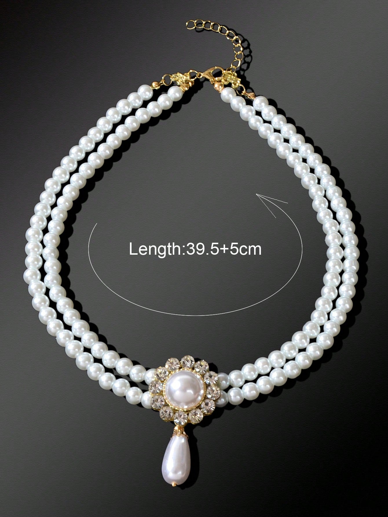 Layered White Pearl Drop Necklace