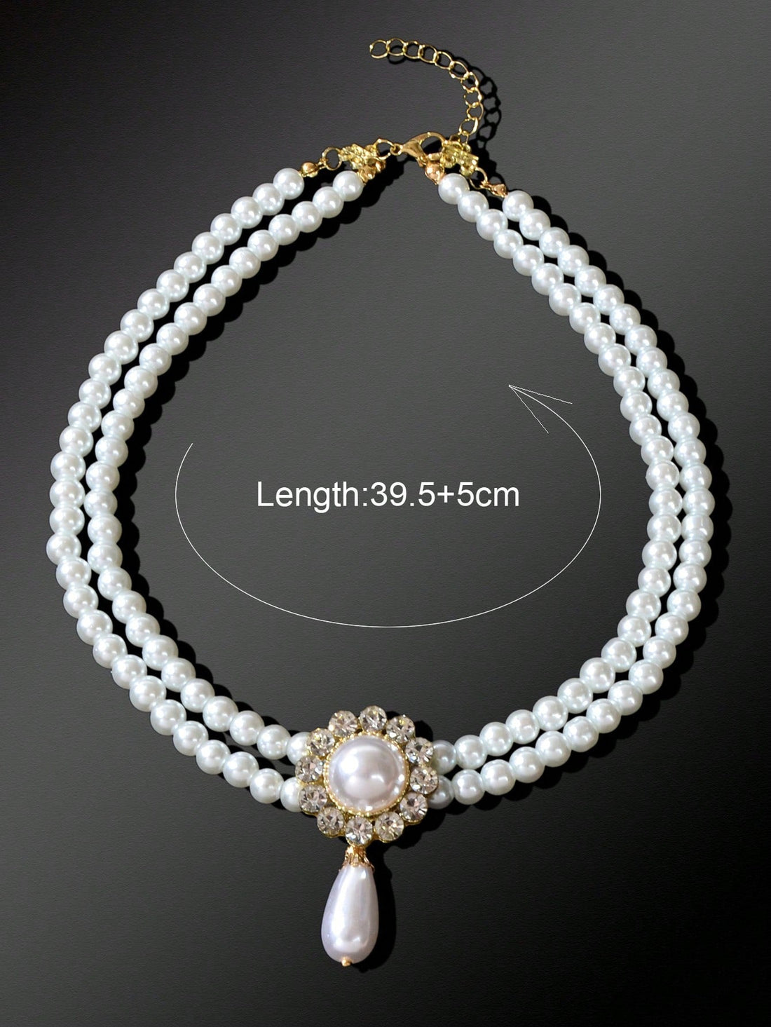 Layered White Pearl Drop Necklace
