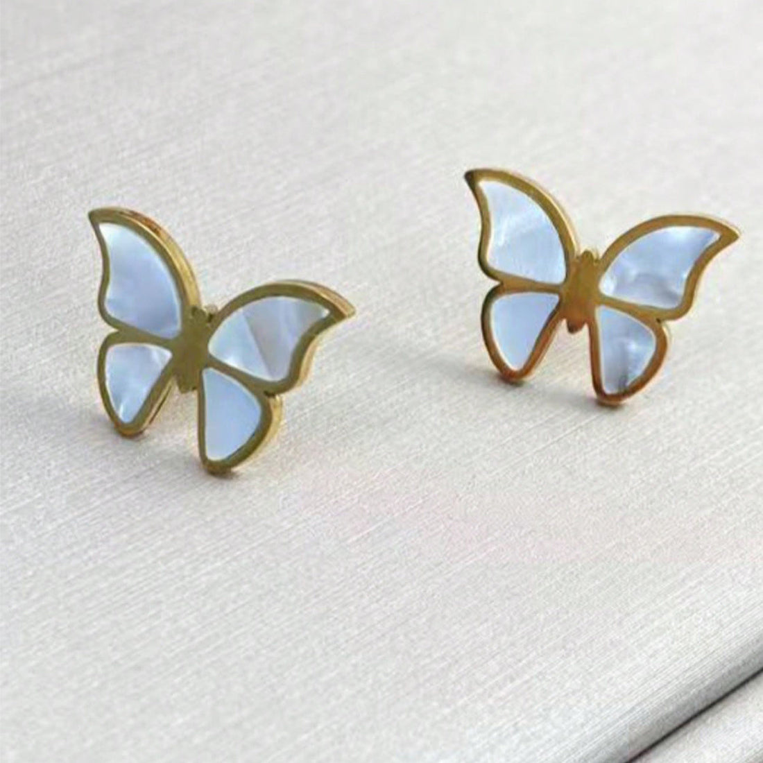 4pcs 18K Gold Plated Butterfly Necklace Earrings Bracelet Ring