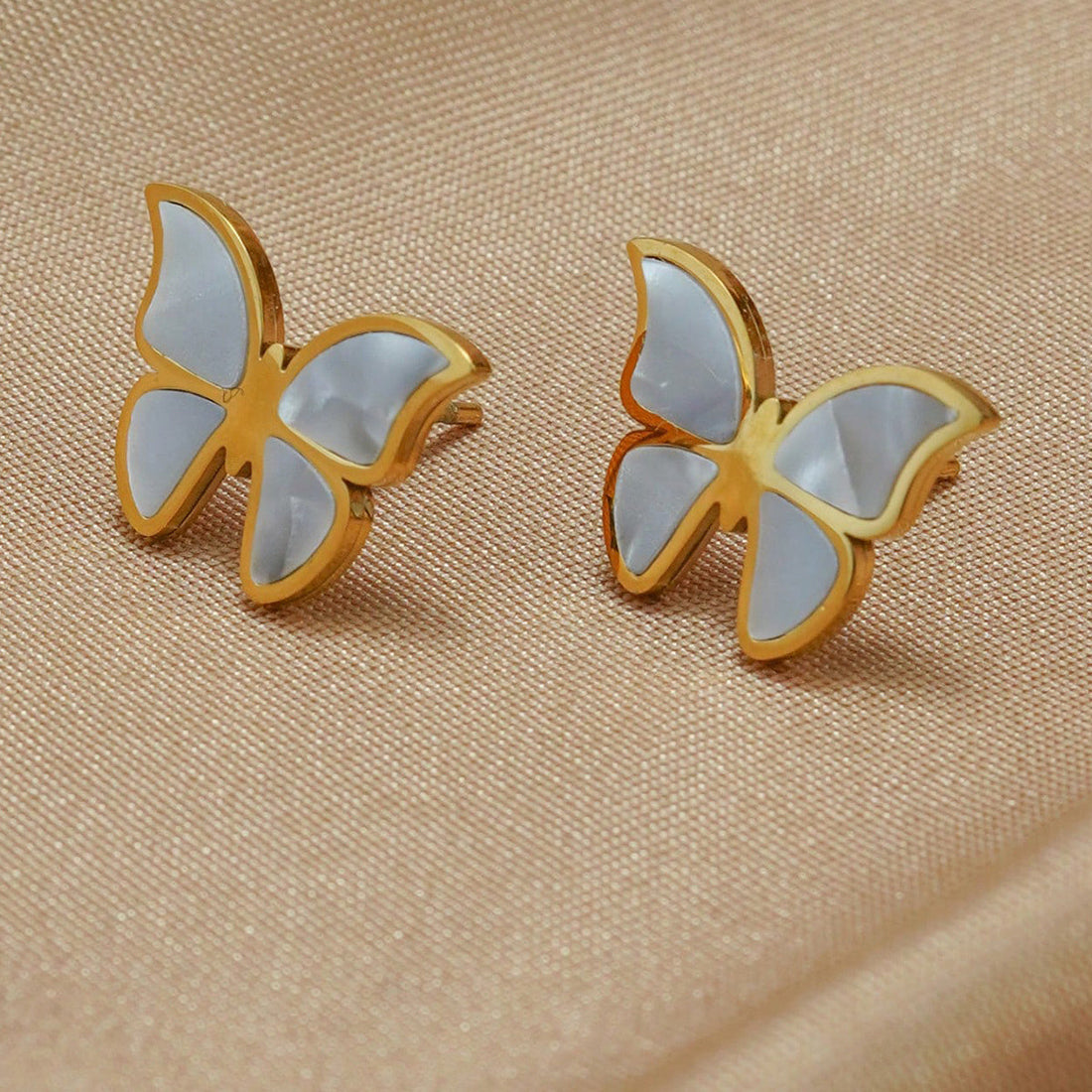 4pcs 18K Gold Plated Butterfly Necklace Earrings Bracelet Ring