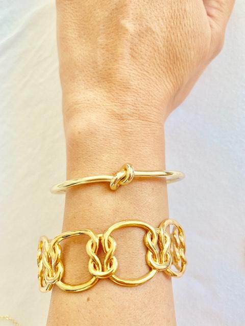 18K Gold Plated Dainty Love Knot Cuff  Bracelet