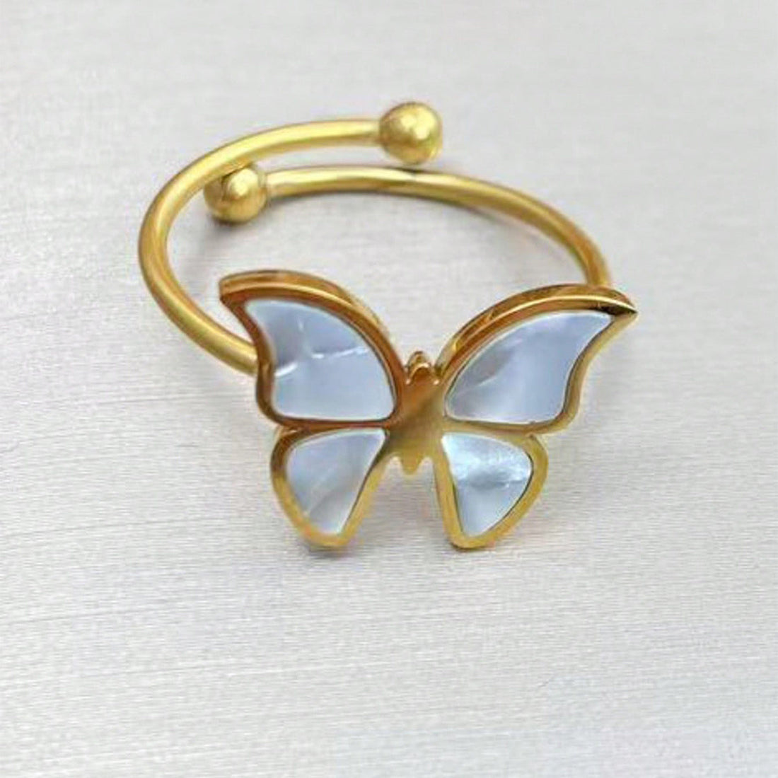 4pcs 18K Gold Plated Butterfly Necklace Earrings Bracelet Ring