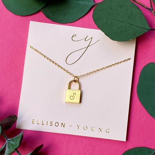 24k gold plated Scripted Notes Locket Initial Necklace