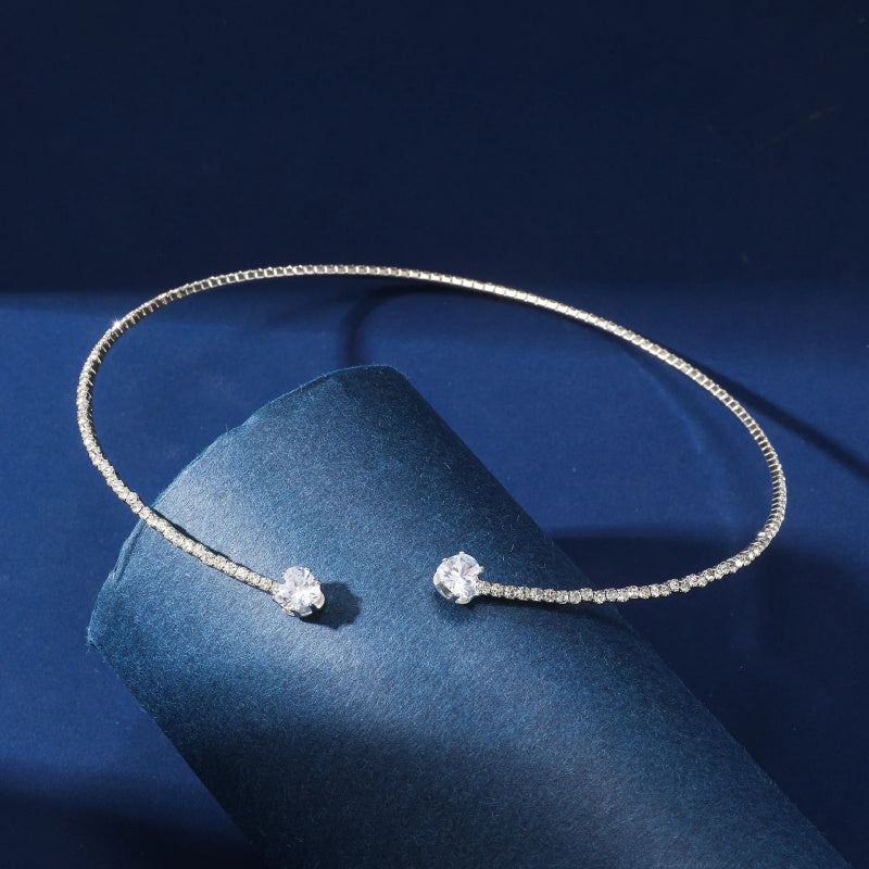 14K Gold Pated Heart Collar Choker Necklace