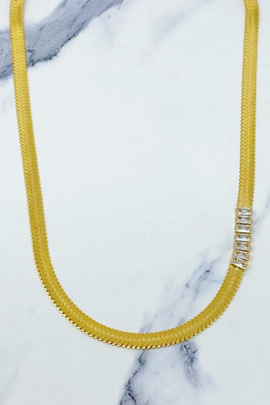 18K Gold Plated Herringbone  Necklace