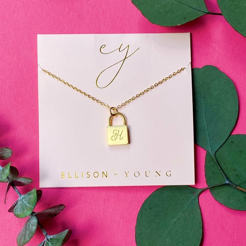 24k gold plated Scripted Notes Locket Initial Necklace