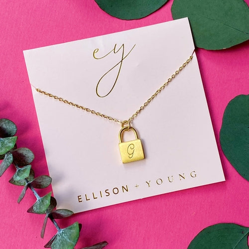 24k gold plated Scripted Notes Locket Initial Necklace