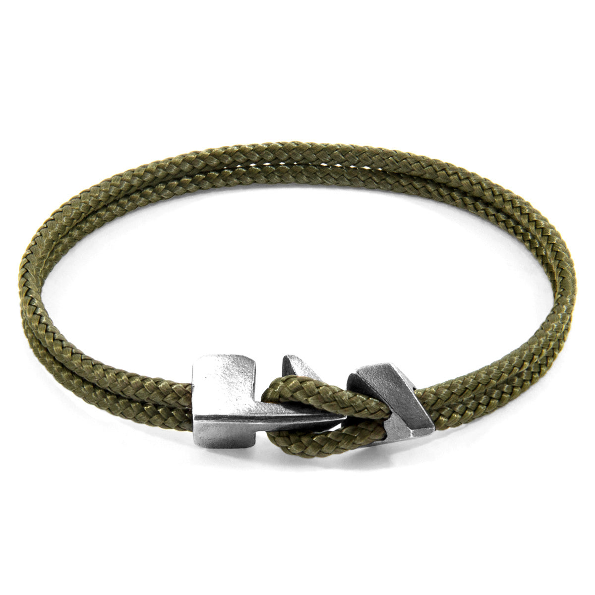 Khaki Green 925 sterling Silver Bracelet