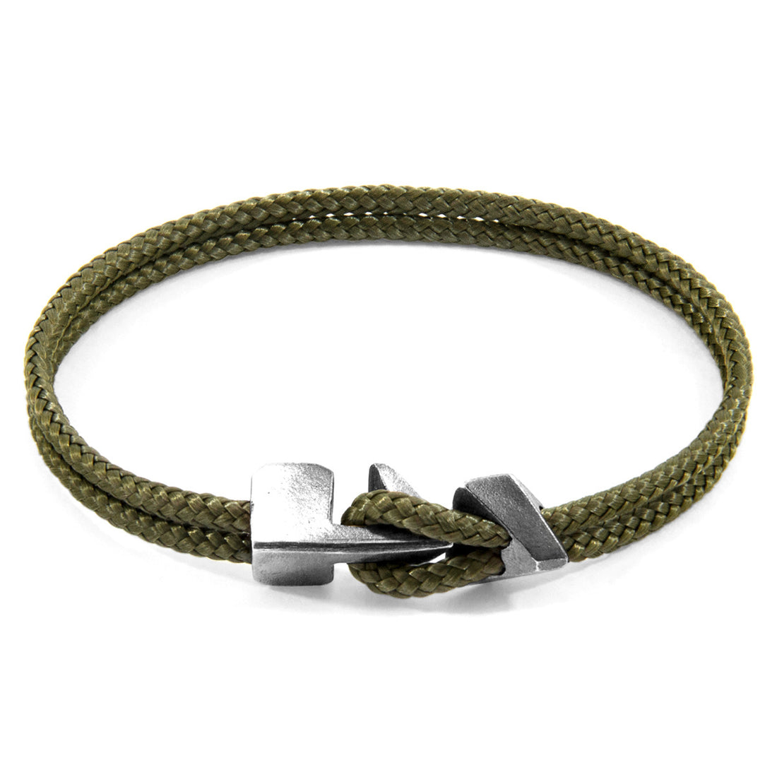 Khaki Green 925 sterling Silver Bracelet