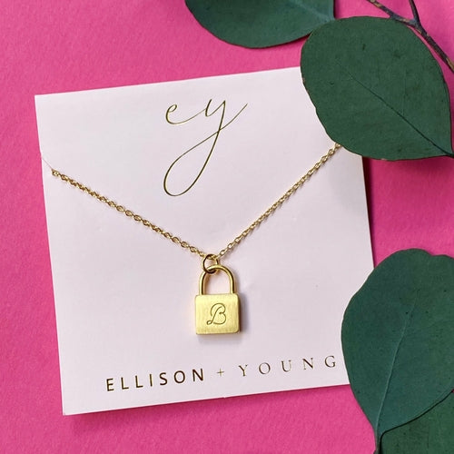 24k gold plated Scripted Notes Locket Initial Necklace