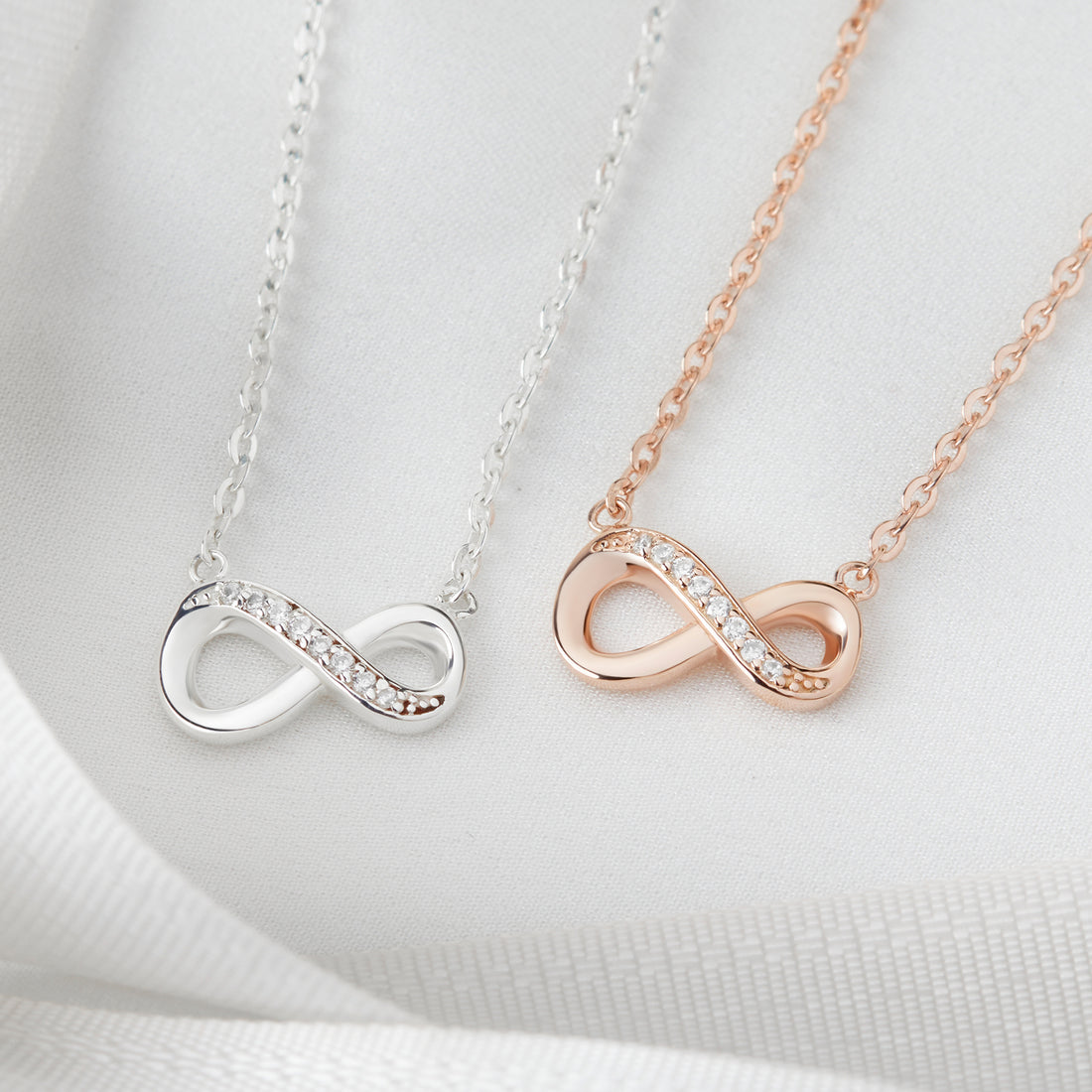 White CZ Stone Infinity Necklace, Infinite Necklace, Women Jewelry