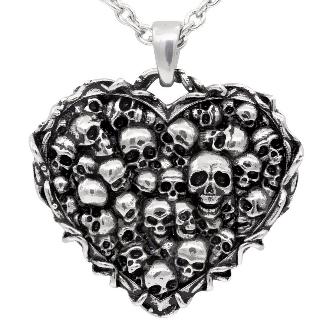 Skulls Heart Necklace