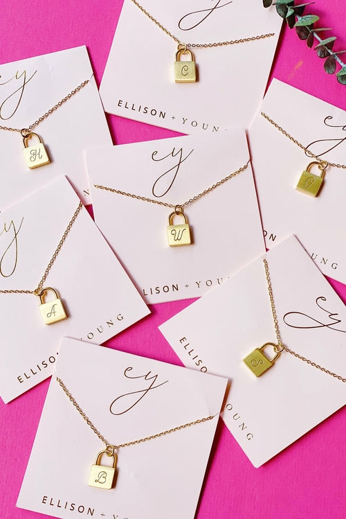24k gold plated Scripted Notes Locket Initial Necklace
