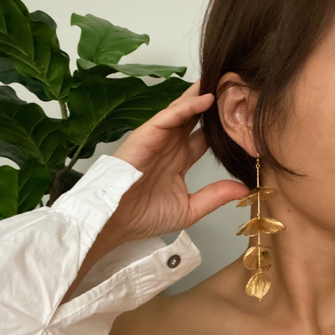 18K Gold Plated  Filigree Flower Drop Earrings
