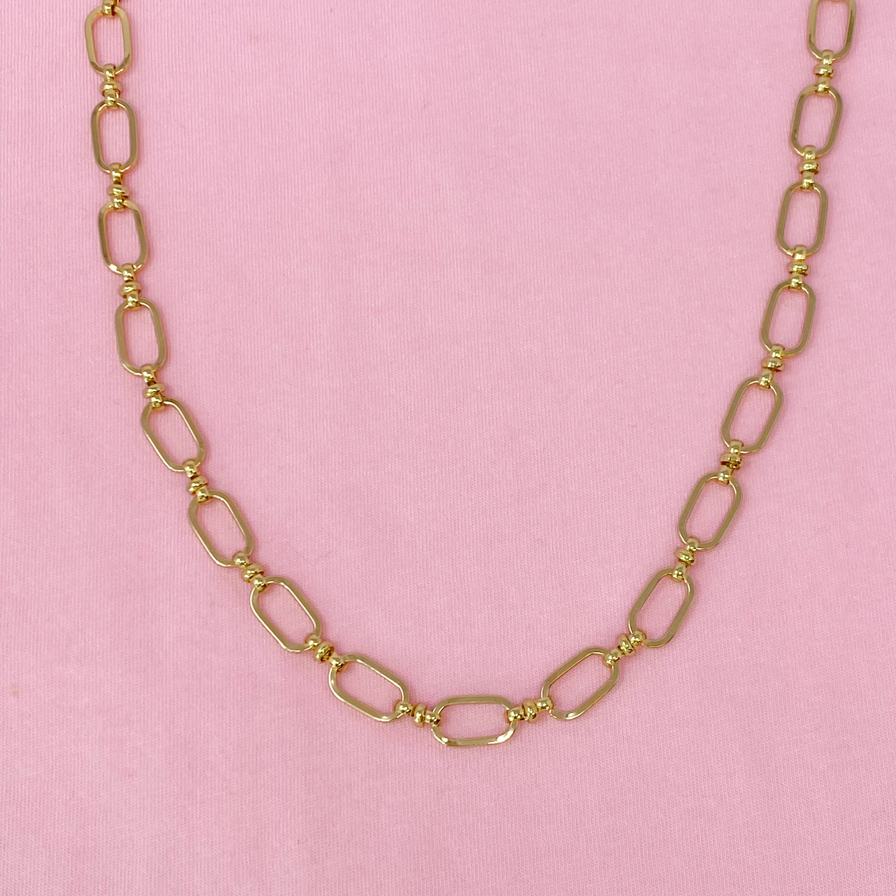 18K Gold Plated Amber Chain Necklace
