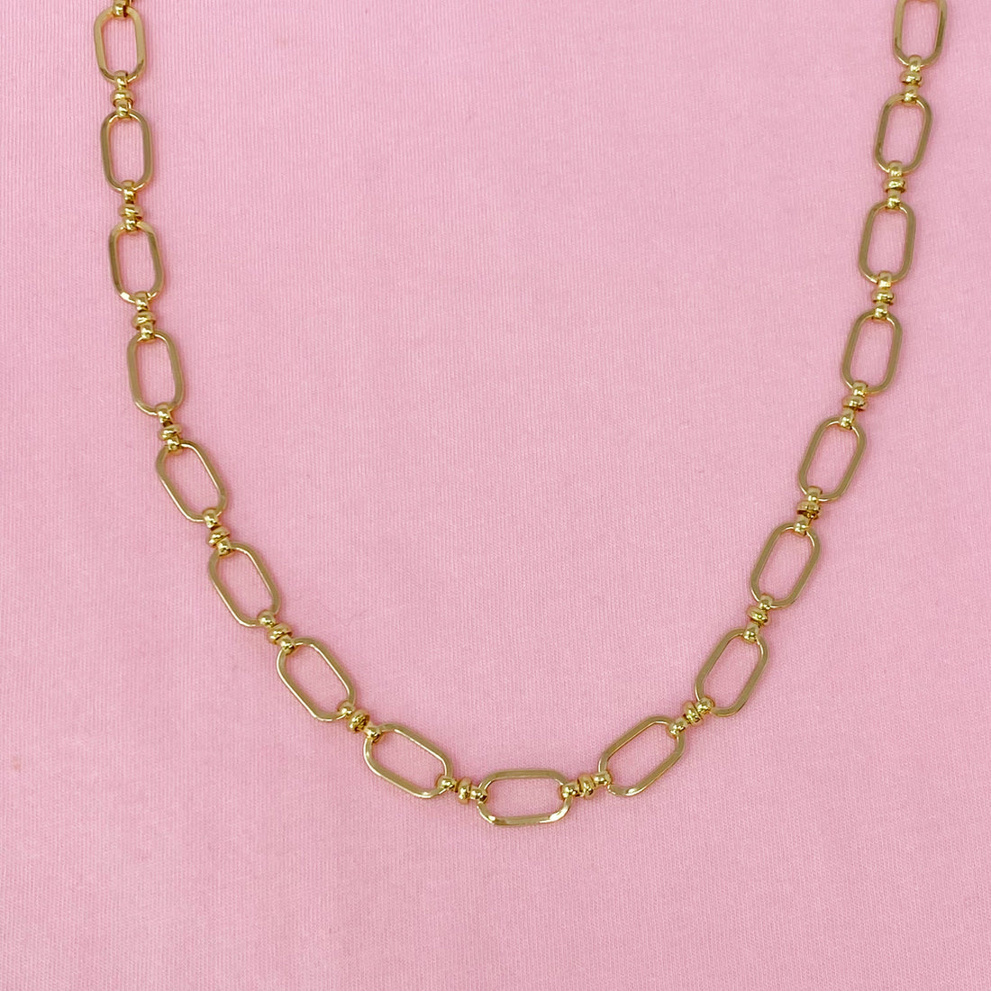 18K Gold Plated Amber Chain Necklace