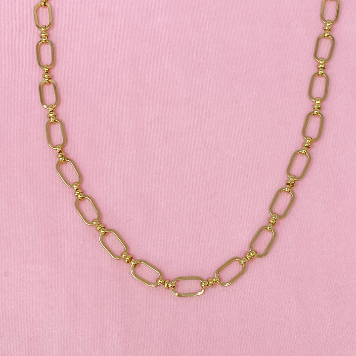 18K Gold Plated Amber Chain Necklace