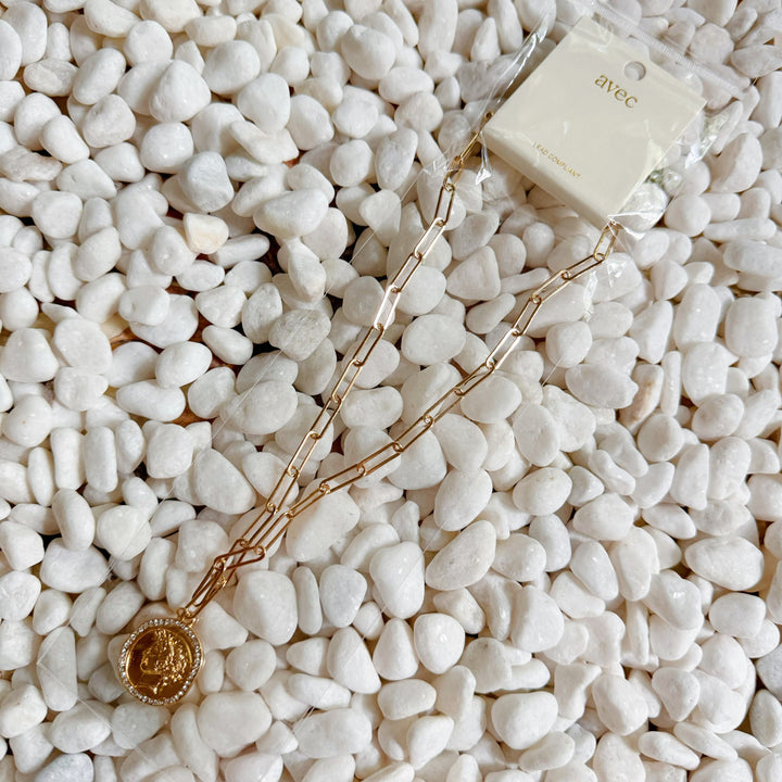 18K Gold Plated Coin Link Chain Necklace
